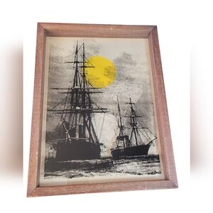 Vintage Sailboat Silkscreen Painting